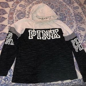 White and black pink hoodie